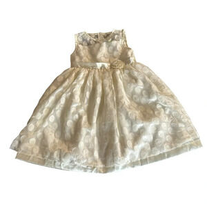 Penelope Mack girls size 5 cream colored polka dot fancy dress